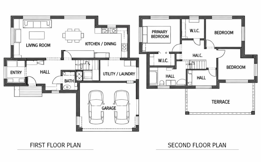 Functional floor plans for each house type