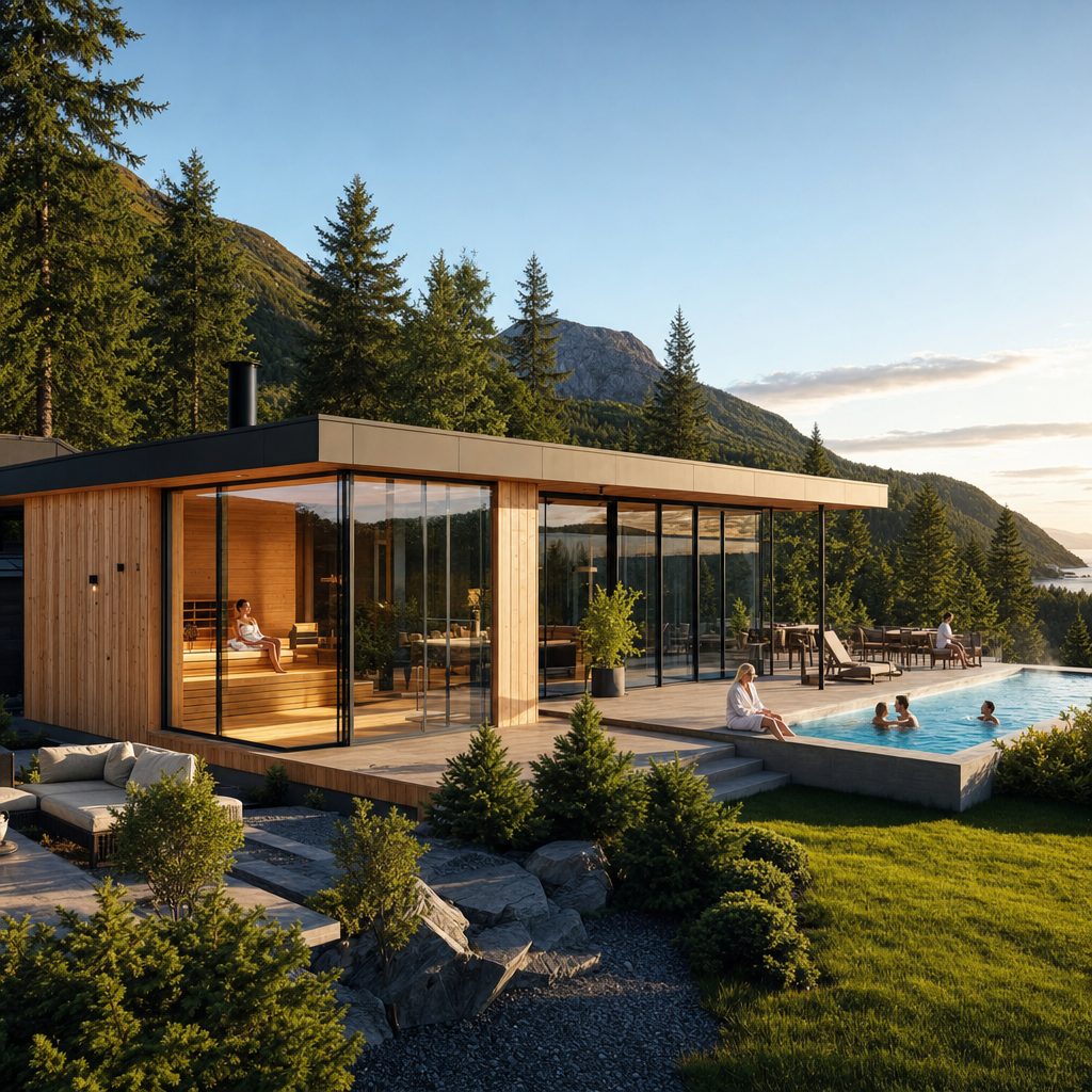 Residents' house with Scandinavian spa and heated pool