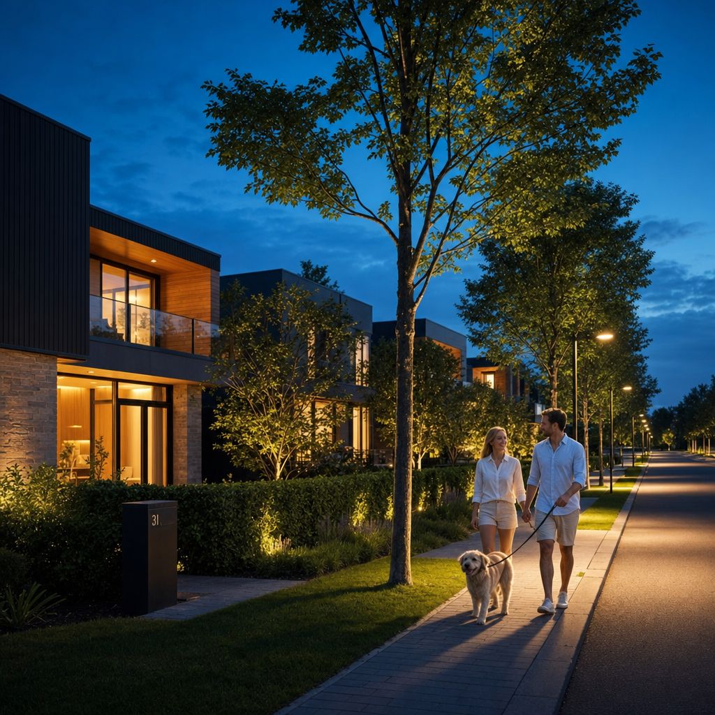 Street at blue hour